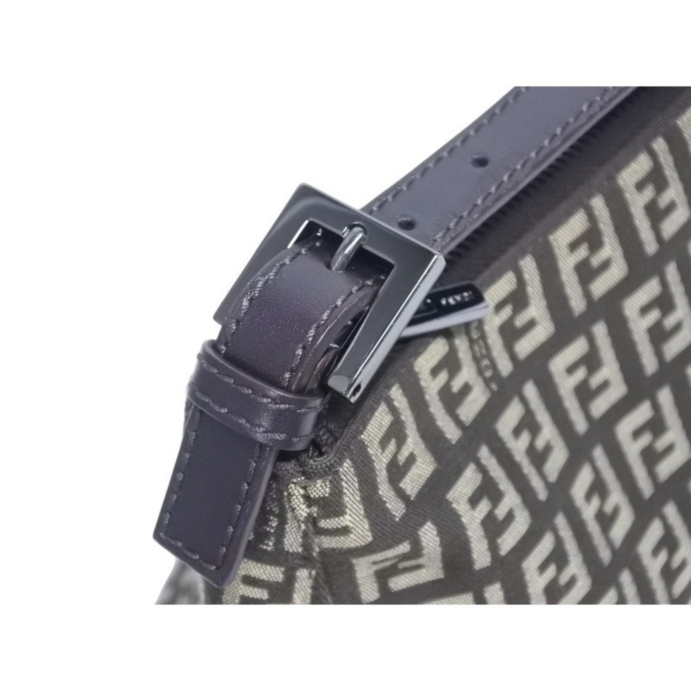 FENDI handbag zucchino canvas leather brown black hardware - Picture 4 of 8